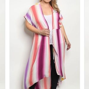 NWOT Plus Size Multi Color Duster